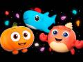 🦀 ¡El Cangrejito Es un Pez! Roda Roda | Canciones Infantiles | Funky Fruites Bebé Sensorial