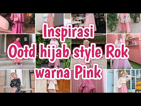 inspirasi OOTD hijab style remaja rok warna Pink terkece dan modis