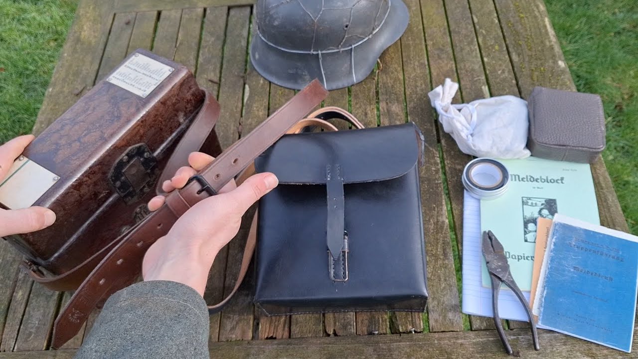 Panzerknacker leathercraft. Nachrichtentasche, FF33 strap and