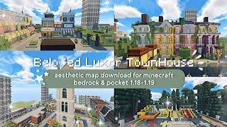 map download My Beloved Luxor TownHouse 🍋 mcpe 1.18-1.19 world tour ⋆˙⊹ housing,shops and more 🏙️✨ screenshot 3