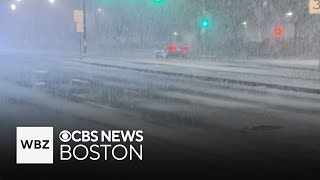 Snow begins falling in Worcester as drivers prepare for storm
