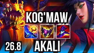 KOG'MAW vs AKALI (MID) | Good KDA: 19/3/8 | EUW Master | 26.8