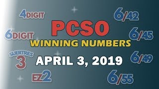 P98M Jackpot Grand Lotto 6/55, EZ2, Suertres, 4 Digit, and Megalotto 6/45 Draw | April 3, 2019 screenshot 2