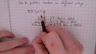 How to partition numbers in different ways.