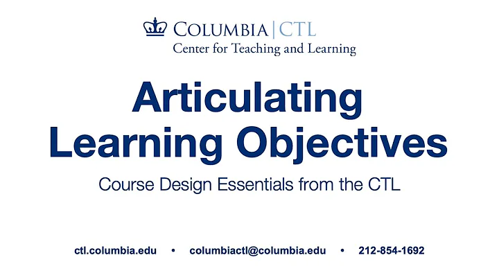 Course Design Essentials (Online) – Articulating Learning Objectives