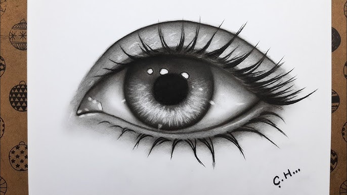 How to draw realistic eye with tears for beginners || eyes drawing ...