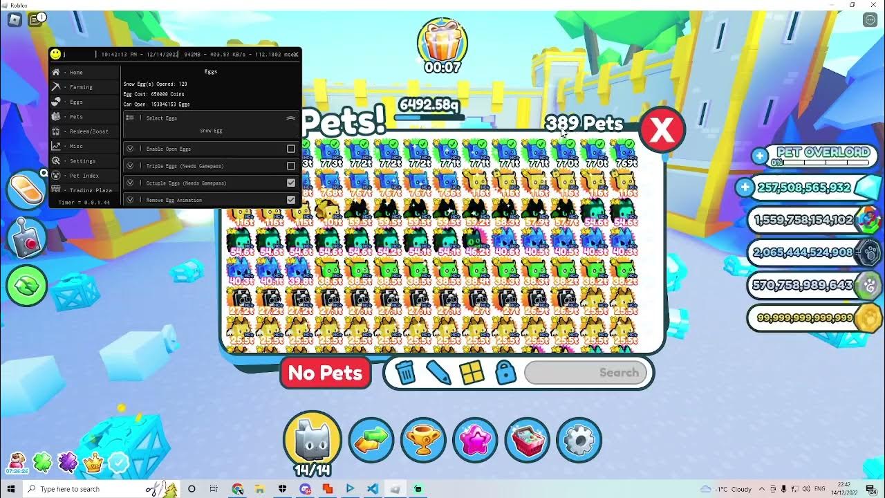 PET SIM X CHRISTMAS UPDATE FREE HUGES HACK! AUTOFARM, PET AND GEM DUPE