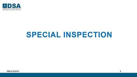 DSA Special Inspection