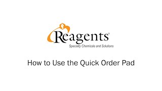 How to Use the Quick Order Pad