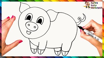 How To Draw A Pig Step By Step 🐷🐖 Pig Drawing Easy