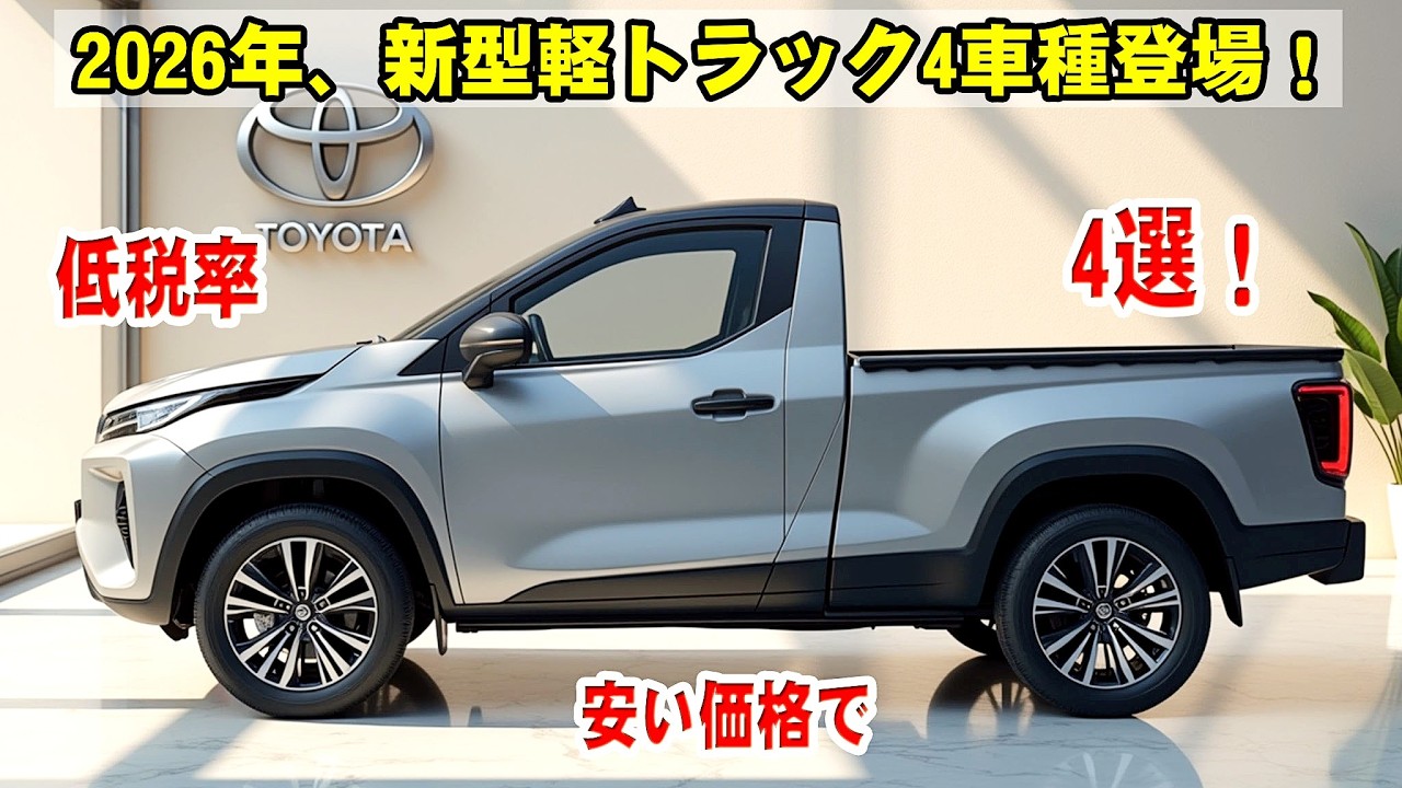 2026年、日本で新型軽トラック4車種が発売！ホンダ アクティ、トヨタ ピクシス、スバル 760、スズキ キャリイ、どれも超カッコいい！