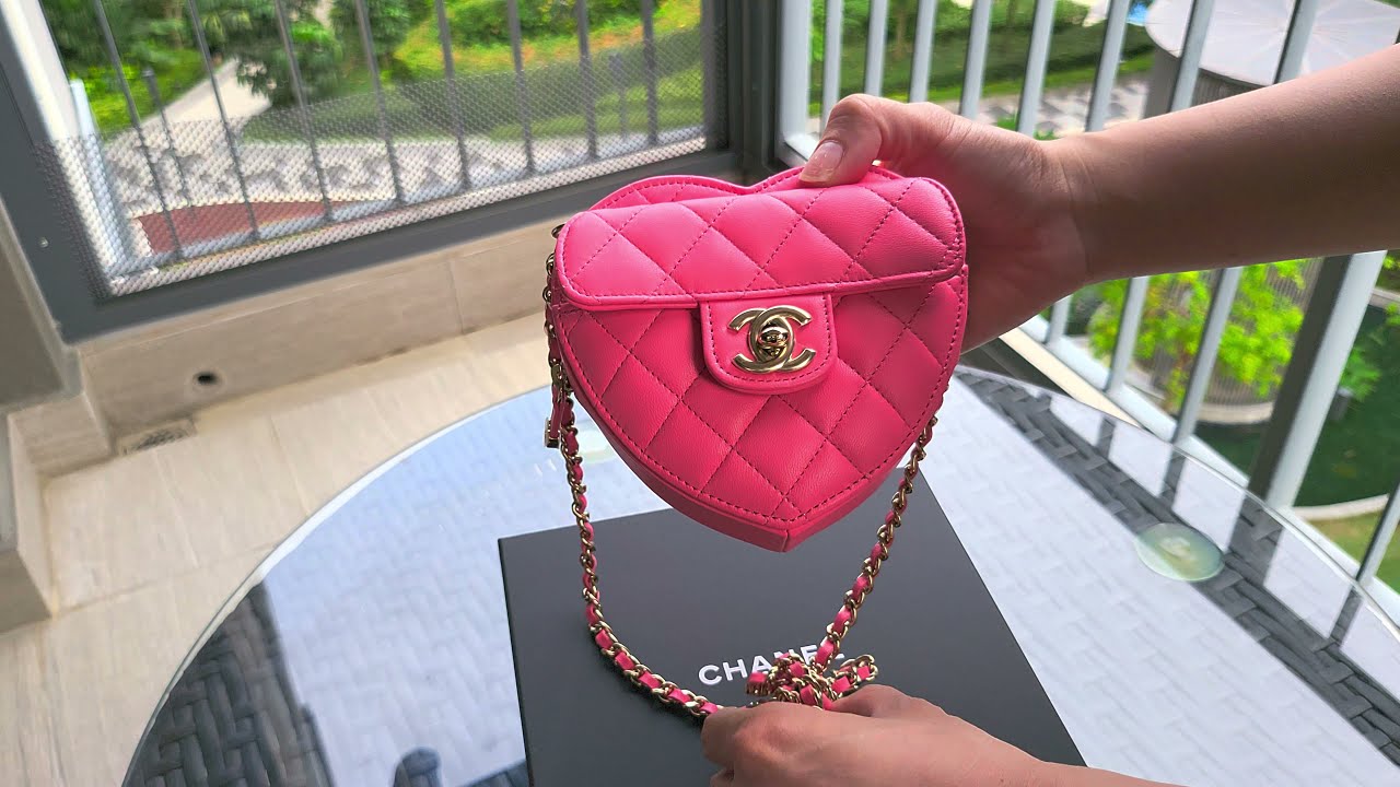 Chanel Heart Bag 22S Coral Pink Lambskin