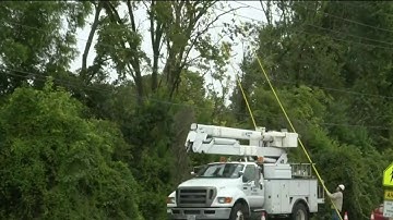 Crews work to restore power after the storm