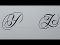 Calligraphy Letter Y Z / How To Write Capital Cursive Easy Art For Beginners