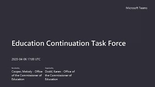 Education Continuation Task Force - 4/6/2020