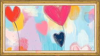 Colorful Heart Abstract Art | 2 Hour Relaxing TV Frame Screensaver | Modern Love Painting screenshot 3