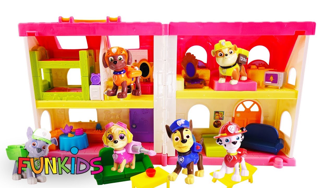 Learn Colors With Paw Patrol Pack And Move To A New Mansion House With