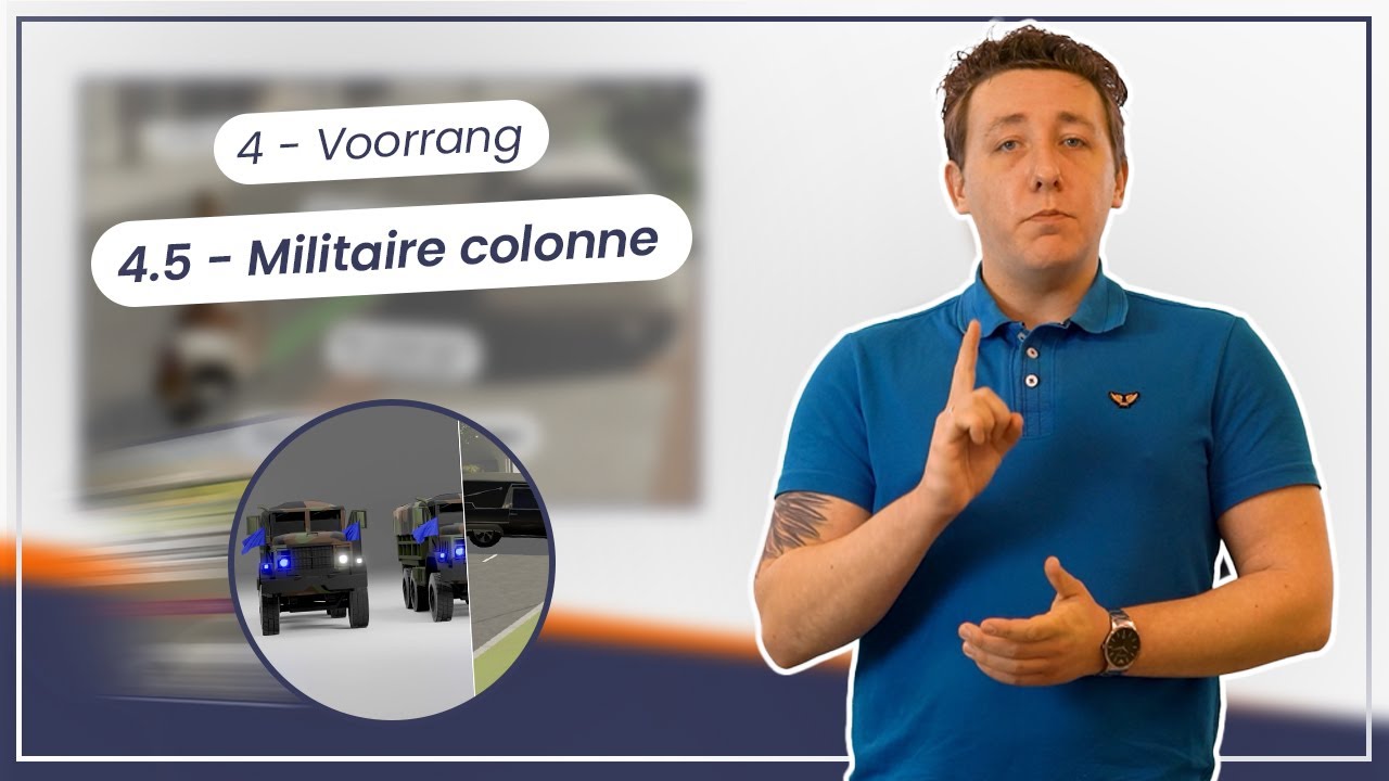 CBR Examen Auto Theorie H4 Voorrang Militaire colonne (5/6) YouTube
