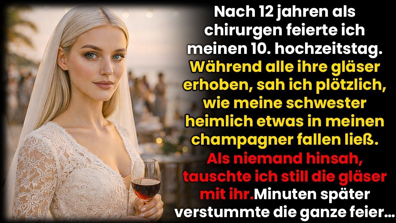 Zu meinem 10. Hochzeitstag betäubte meine Schwester meinen Champagner – ich tauschte die Gläser