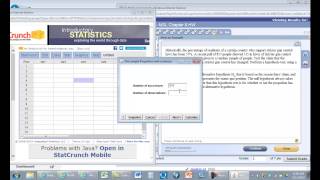 Evaluate one-sample proportions in StatCrunch