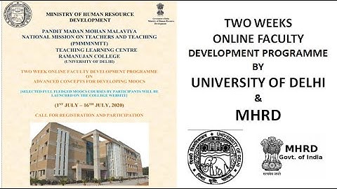 2 weeks Online Faculty Development Programme by MHRD
