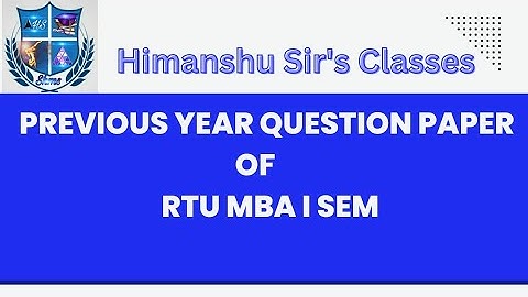 Business statistics & Analytics for MBA I Sem~Previous Year Question paper 2022