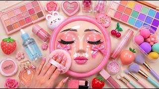 فيديو مُرضٍ: كيف أقوم بعمل مكياج أساسي للبطيخ | ماسك للوجه، كريم وكريم أساس ASMR للاسترخاء