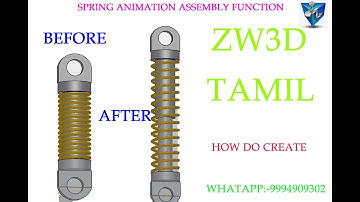 Adjustable SPRING ASSEMBLY ANIMATION IN ZW3D 2026 TAMIL