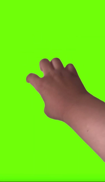 Hand grabbing green screen