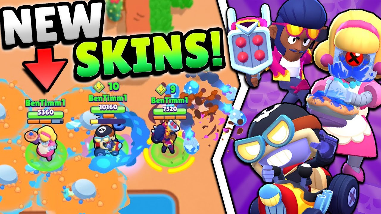 BEST SKINS EVER! ALL 3 NEW UPDATE SKINS GAMEPLAY IN BRAWL ...