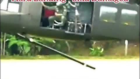 UH1H HARD LANDING- SKID DAMAGED---How to land?