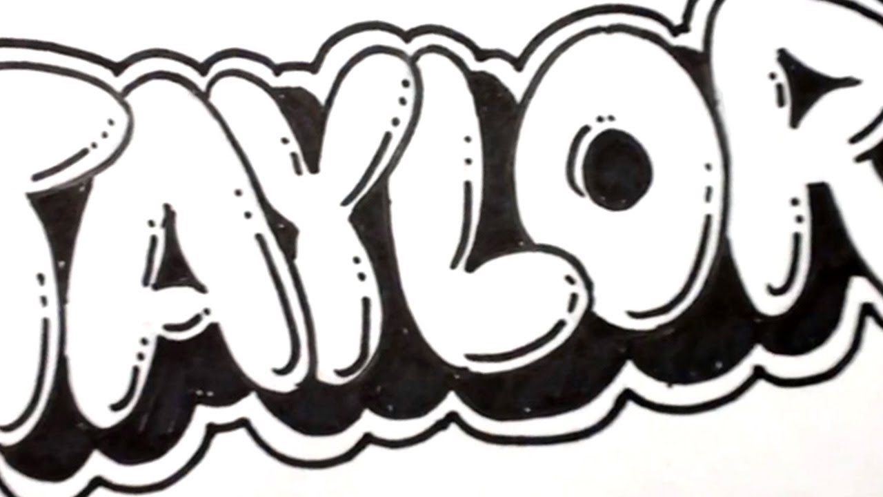 How To Draw Bubble Letters Taylor In Graffiti Name Art Mat Youtube