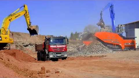 Crushing concrete railway sleepers - ARJES TITAN 950