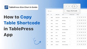 How to Copy Table Shortcode in TablePress App