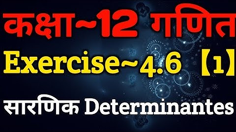 Class 12 Maths Chapter 4 | Exercise 4.6 (Part-1) | Determinants | Determinants Class 12 In Hindi