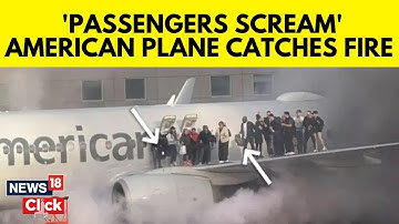 WATCH | American Airlines Plane Catches Fire At Denver Airport, Passengers evacuated | N18G