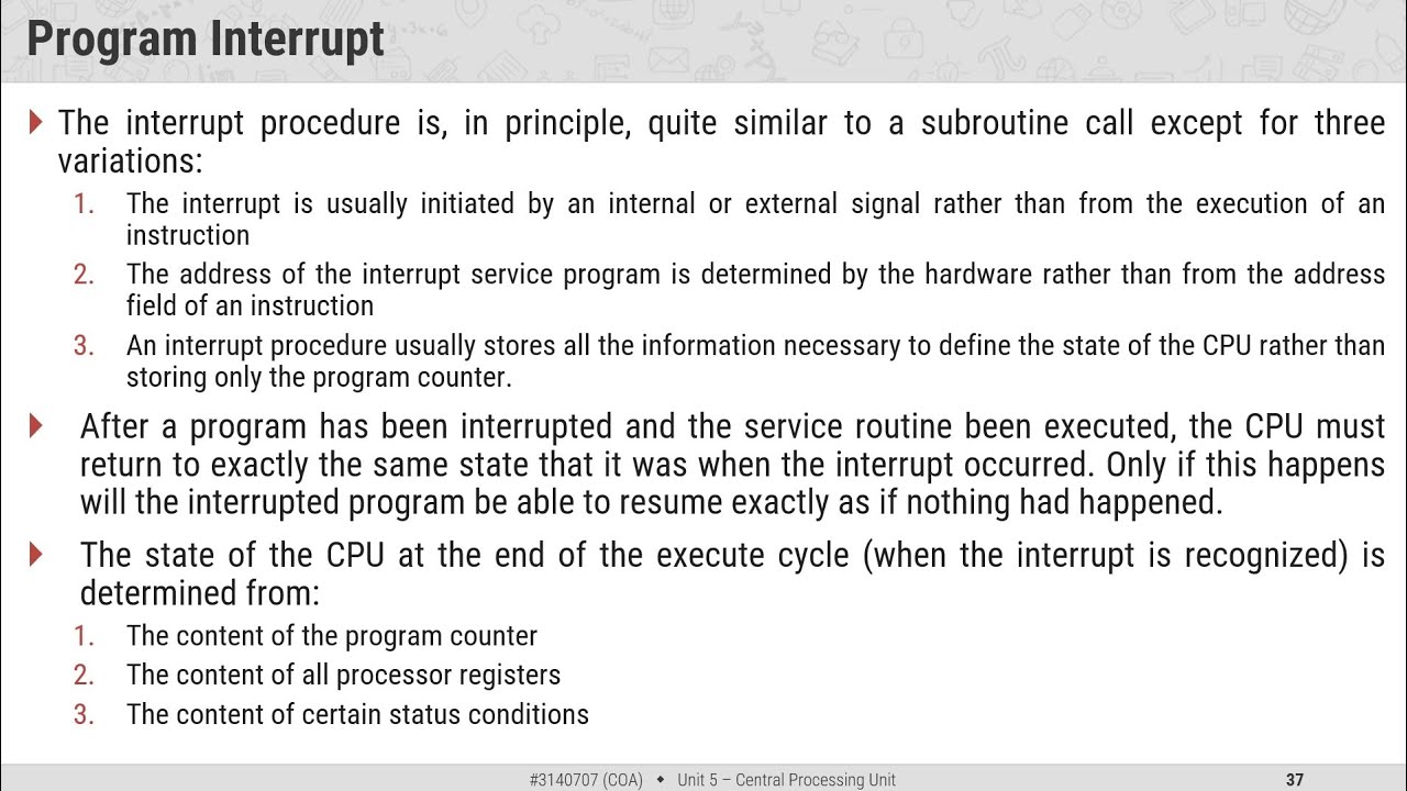 5 7 program interrupt types of interrupts external internal
