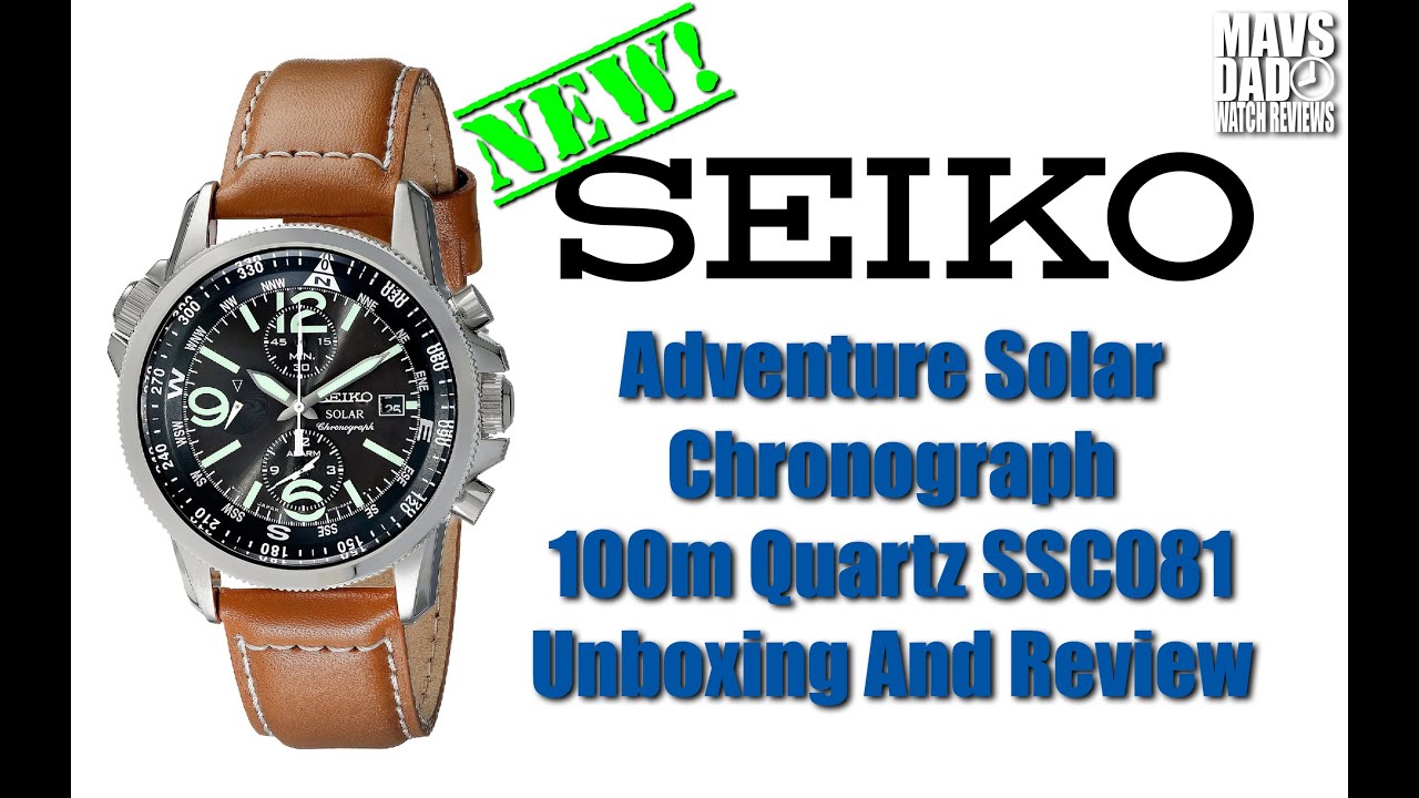 Great Looking! | Seiko Adventure Chronograph 100m Solar Quartz SSC081 Unbox  & Review - YouTube