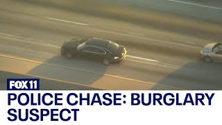 Police chase: Authorities in pursuit of burglary suspect in San Gabriel Valley