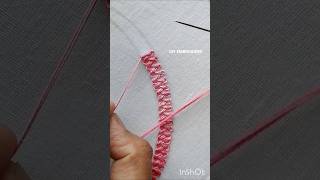 Viral beautiful braid stitch neckline hand embroidery design #shorts #viralshorts #creative #craft