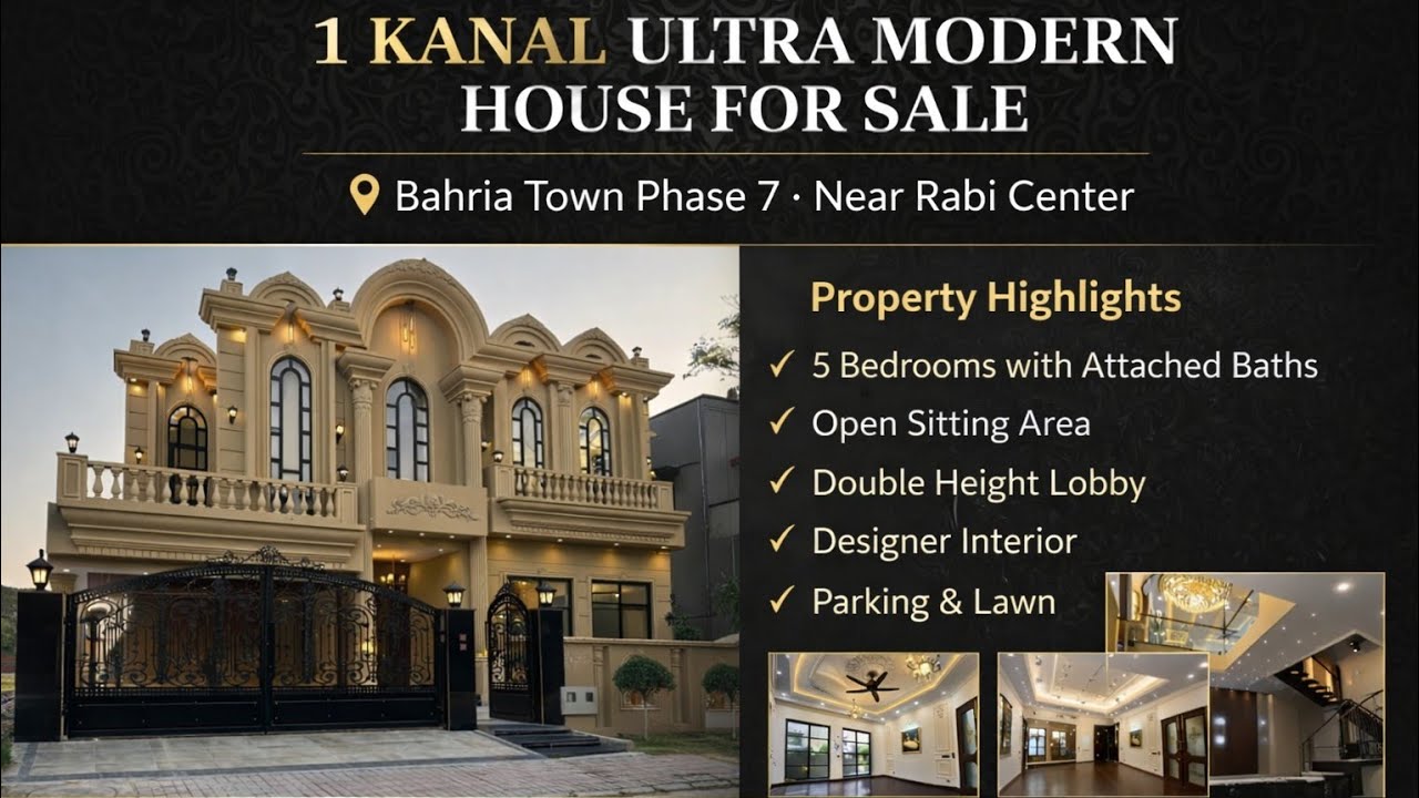 1 Kanal Beautiful House for Sale in Bahria Town Rawalpindi | Complete House Tour  | Spanish designe 