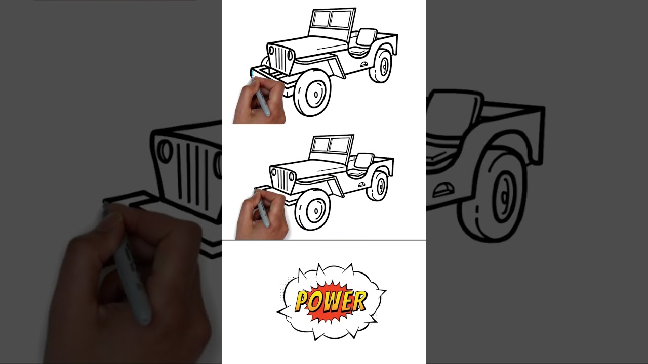 Jeep drawing easy 👇👇 | Jeep Drawing Easy for Kids