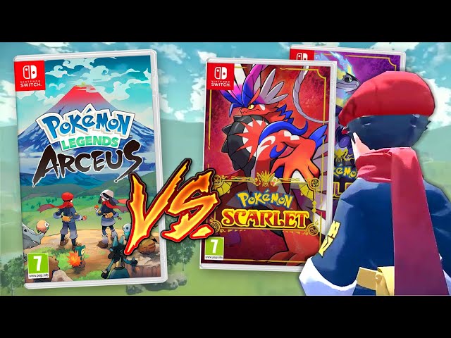 POKEMON SCARLET VIOLET VS ARCEUS VS SWORD SIDE BY SIDE - All Switch Pokemon  Games Comparison 