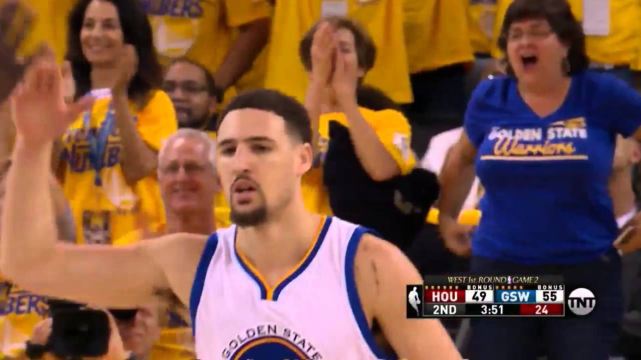 NBA Playoffs Klay Thompson vs Houston Rockets 18.04.2016 34Pts (Round