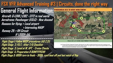 FSX VATSIM: VFR Training #3 PART1 | Circuits Flight Briefing | [Advanced Tutorial] [ENG]