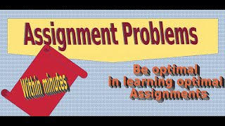 [1] Assignment Problems - Introduction Profile