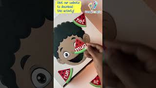 CVC Words Activity - Feed Wanda and Willy The Watermelon #cvcwords #wordfamily #finemotorskills