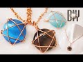 Wire wrap jewelry making tutorials | Super simple star pendant | round cabochon 971