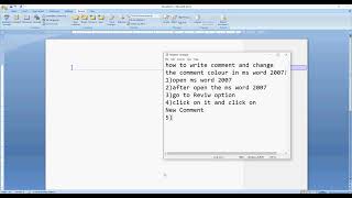 how to write comment in word document and change the color of comment