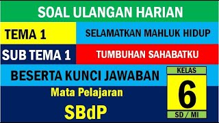 Soal Penilaian Harian Kelas 6 Tema 1 Sub Tema 1 dan Kunci Jawaban Mapel SBDP